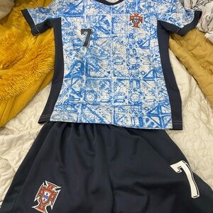 Kids Blue and Black Graphic Jersey Set